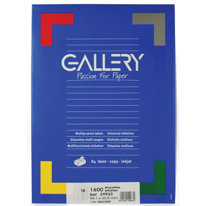 Galerie – weiße Etiketten, 99,1 x 33,9 mm (B x H), runde Ecken, Box mit 1.600 Etiketten