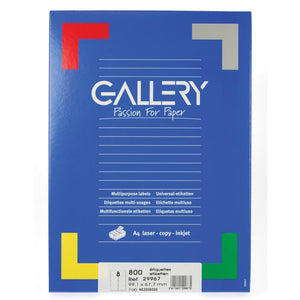 Gallery -   witte etiketten ft 99,1 x 67,7 mm (b x h), ronde hoeken, doos van 800 etiketten