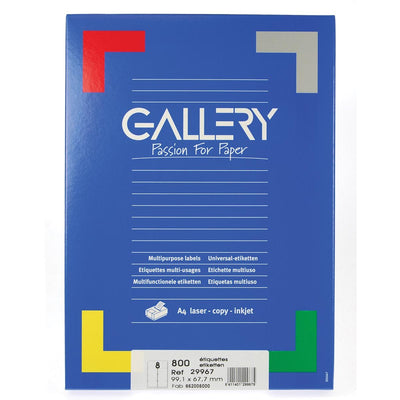 Gallery -   witte etiketten ft 99,1 x 67,7 mm (b x h), ronde hoeken, doos van 800 etiketten