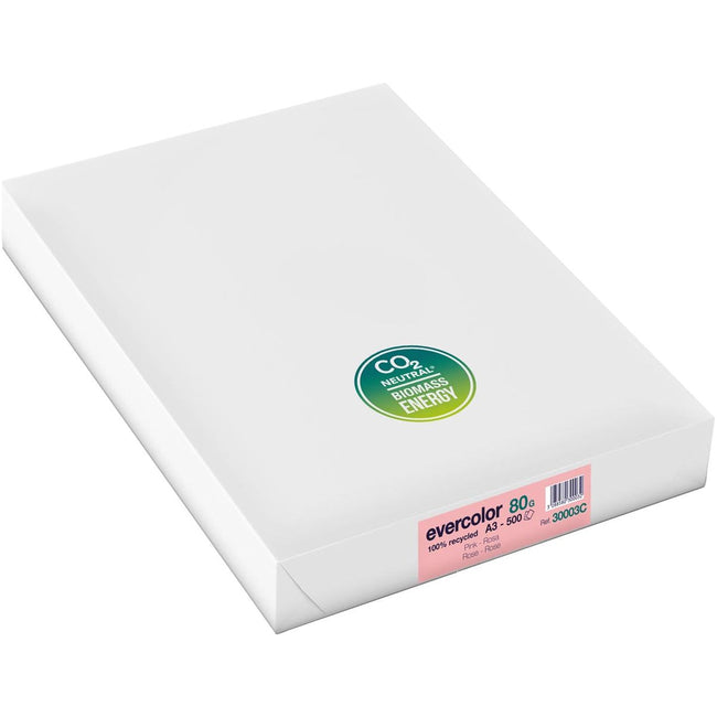 Clairefontaine - Papier recyclé de couleur Evercolor, A3, 80 g, 500 feuilles, rose