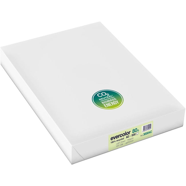 Clairefontaine - Papier recyclé de couleur Evercolor, A3, 80 g, 500 feuilles, vert clair