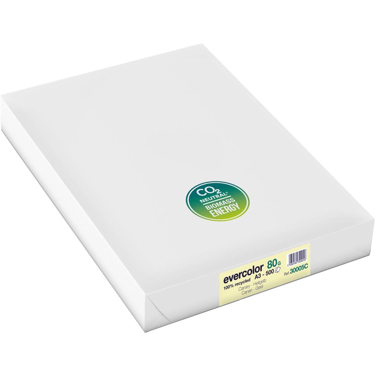 Clairefontaine - Papier recyclé de couleur Evercolor, A3, 80 g, 500 feuilles, jaune