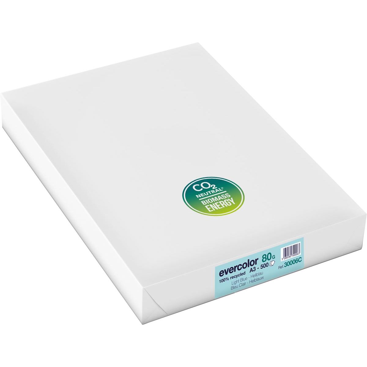 Clairefontaine -  Evercolor gekleurd gerecycleerd papier, A3, 80 g, 500 vel, helblauw