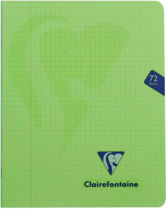 Clairefontaine - cahier mimesys pour ft A5, 72 pages, couverture en PP, carreaux 5 mm, coloris assortis