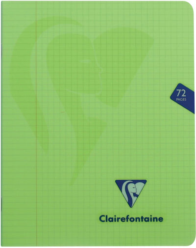 Clairefontaine -  schrift mimesys voor ft A5, 72 bladzijden, kaft in PP, geruit 5 mm, geassorteerde kleuren