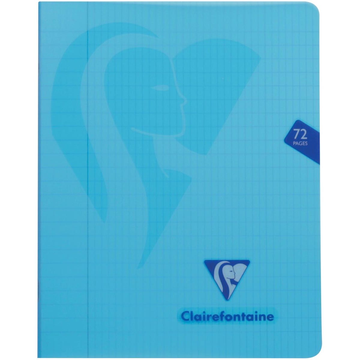 Clairefontaine - Carnet Mimesys pour A5, 72 pages, couverture PP, carreaux 4 x 8, couleurs assorties