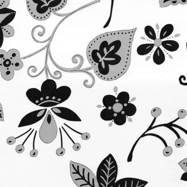 Klika - Papier cadeau - Papier cadeau - Fleurs noires et argent 30 cm