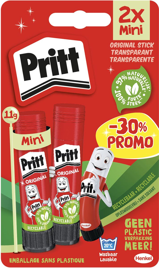 Pritt - Bâton de colle stick original 2x 11gr promo