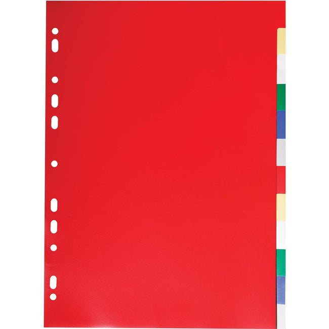 Exacompta - onglets pour ft A4, en PP 12/100e, 12 onglets, couleurs assorties