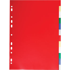 Exacompta -  tabbladen voor ft A4, uit PP 12/100e, 12 tabs, geassorteerde kleuren