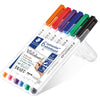 Staedtler - stylo pour tableau blanc Lumocolor Pen, boîte de montage avec 6 pièces de couleurs assorties