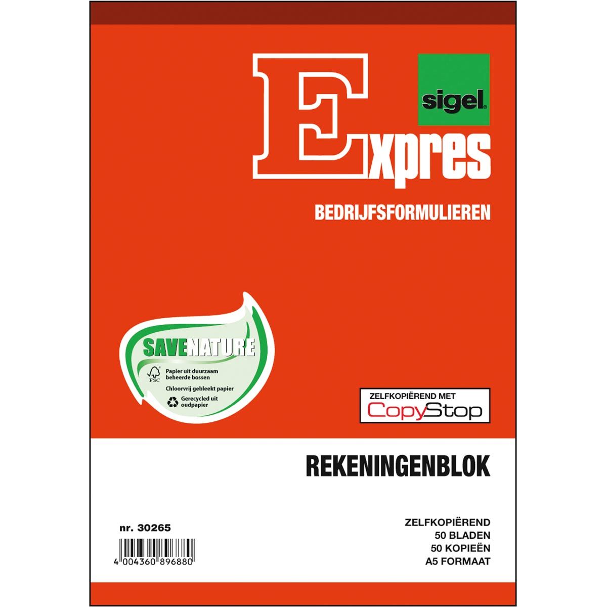 Sigel -   rekeningblokken, ft A5, Nederlands, dupli (50 x 2 vel)