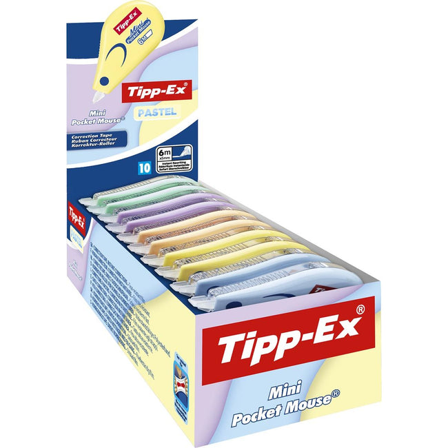 Tipp-Ex -  mini-pocket mouse pastel, doos van 10 stuks, assorti