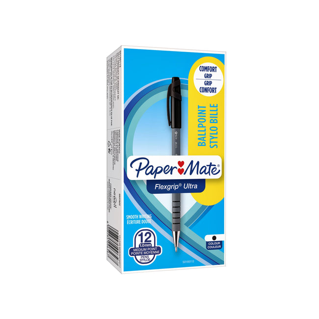 Paper Mate -  Balpen papermate flexgrip ultra stick m zwart