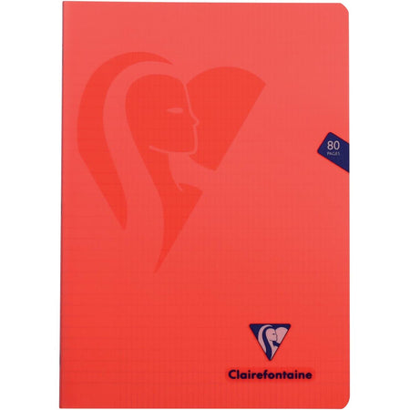 Clairefontaine -  schrift mimesys voor ft A4, 80 bladzijden, kaft in PP, geruit 4 x 8, geassorteerde kleuren