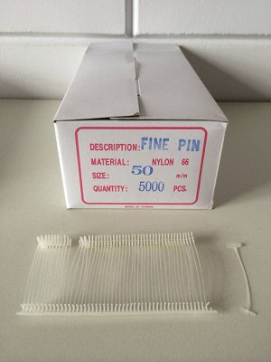 Klika - Épingles textiles en nylon 50 mm fines 5 000 pièces 12 pièces