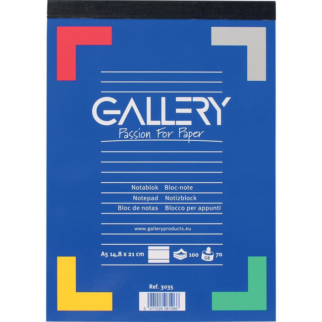 Gallery - Gallery schrijfblok, ft A5, gelijnd, blok van 100 vel