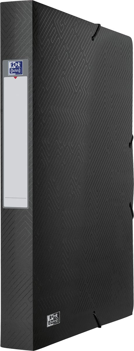 Oxford -  Urban elastobox uit PP, formaat 24 x 32 cm, rug van 4 cm, zwart