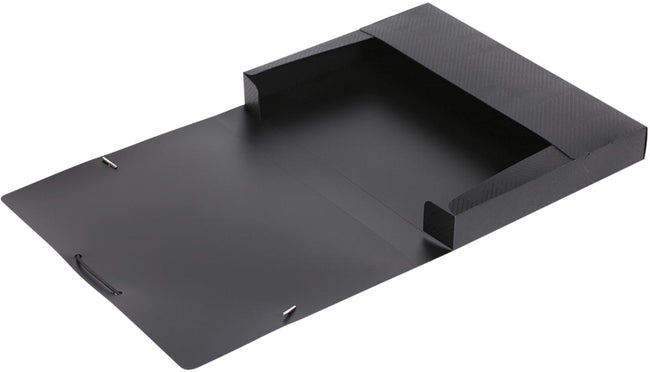 Oxford -  Urban elastobox uit PP, formaat 24 x 32 cm, rug van 4 cm, zwart (afbeelding 2)