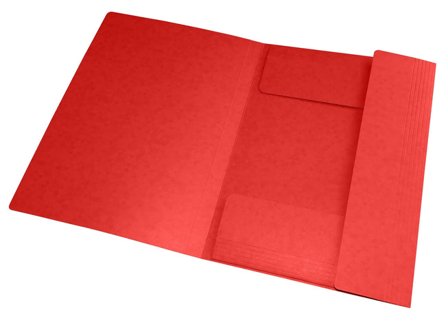 Oxford -  Elastomap  top file a4 3 kleppen 390gr rood
