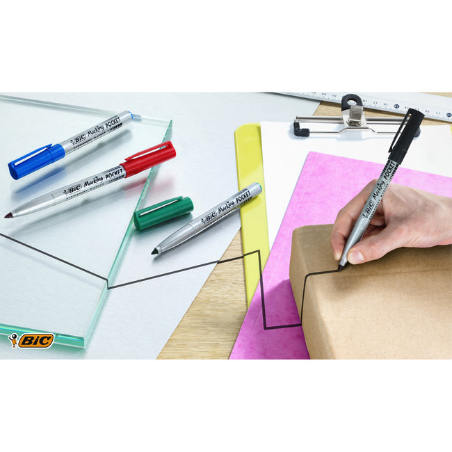 BIC -  Viltstift  1445 ecolutions rond f blauw | 12 stuks