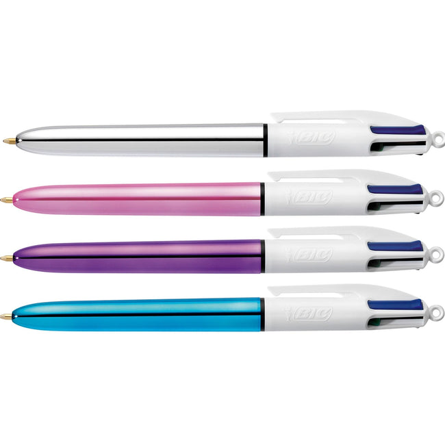 BIC -  Balpen  4kleuren shine m assorti | 20 stuks