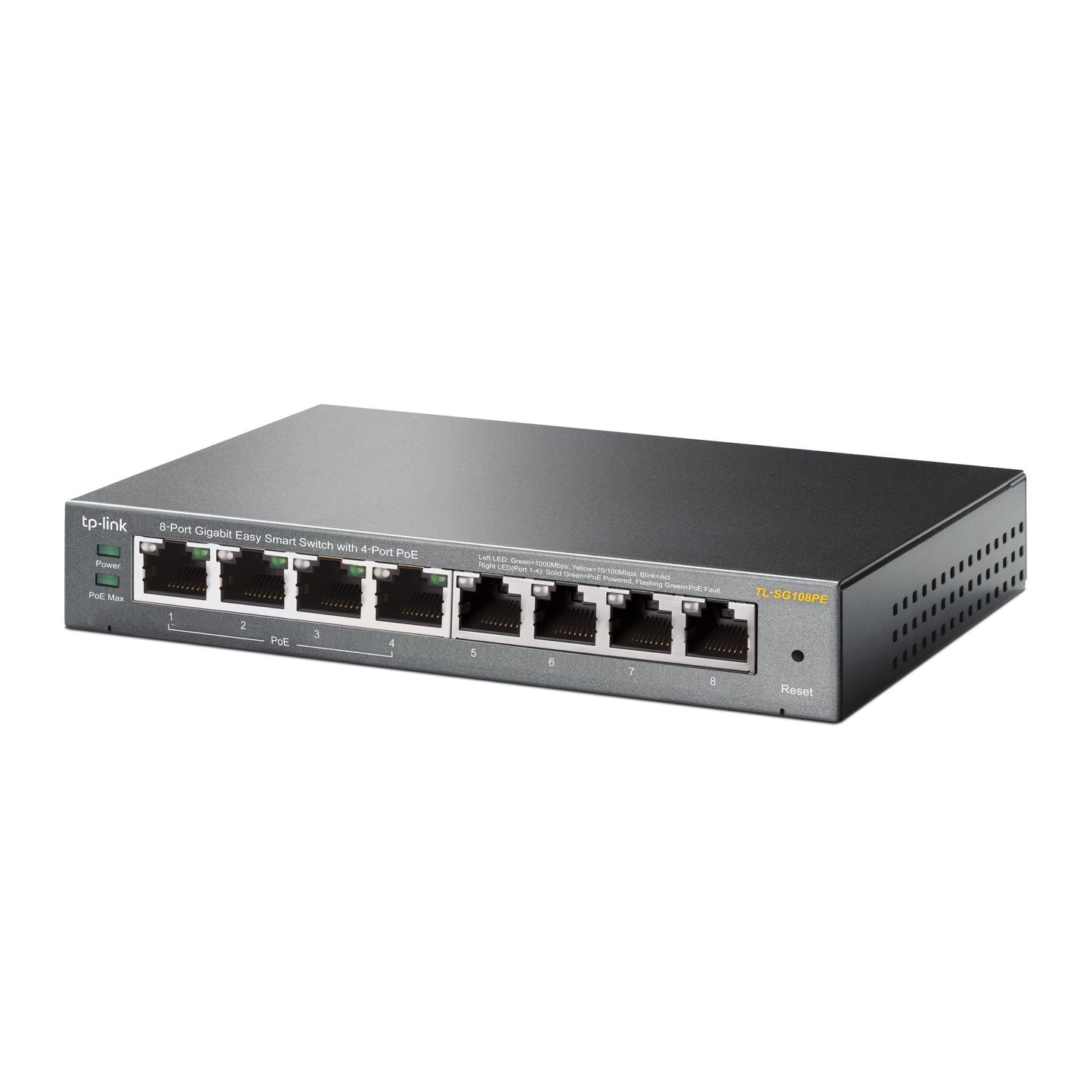 TP-Link -   TL-SG108PE Managed L2 Gigabit Ethernet (10/100/1000) Power over Ethernet (PoE) Zwart