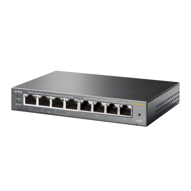TP-LINK -   TL-SG108PE Managed L2 Gigabit Ethernet (10/100/1000) Power over Ethernet (PoE) Zwart
