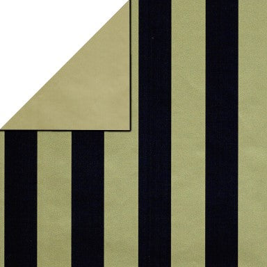 Klika - Cadeaupapier - Geschenkpapier - Gold stripes on mat black 30 cm