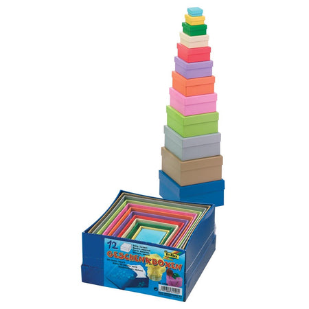 Folia - coffrets cadeaux carrés, pi le plus grand : 14,5 x 7,5 cm (l x h), pi le plus petit : 3,5 x 2 cm (l x h)