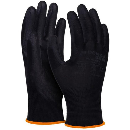 DONAU SAFETY -   veiligheidshandschoenen PU, zwart, S, maat 7