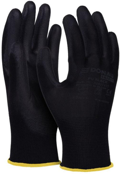DONAU SAFETY -   veiligheidshandschoenen PU, zwart, M, maat 8