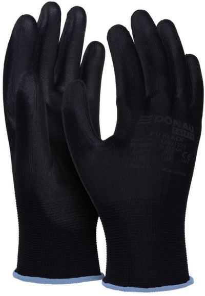 DONAU SAFETY -   veiligheidshandschoenen PU, zwart, L, maat 9
