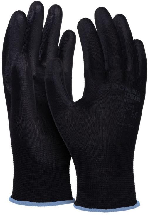 DONAU SAFETY -   veiligheidshandschoenen PU, zwart, L, maat 9