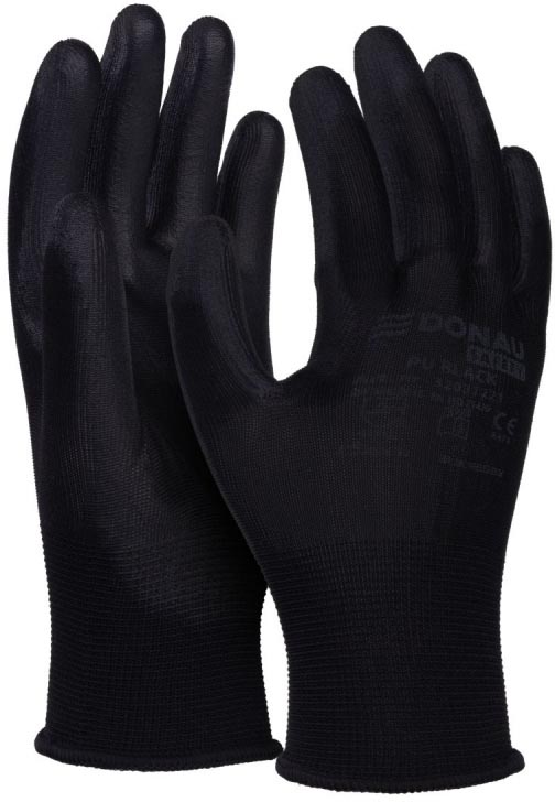 DONAU SAFETY -   veiligheidshandschoenen PU, zwart, XL, maat 10