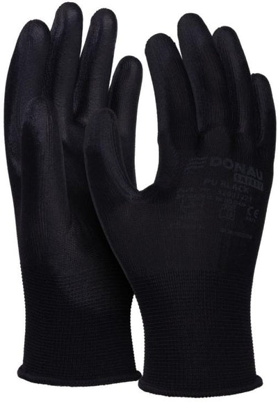 DONAU SAFETY -   veiligheidshandschoenen PU, zwart, XL, maat 10