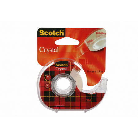 Scotch - Ruban adhésif crystal 600 19mmx15m tr + passe-main