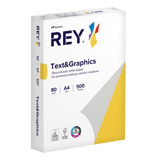 Rey -  Kopieerpapier text graphics a4 80gr wit