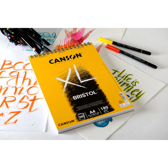 Canson -  Bristolpapier  xl 50vel 180gr a3 extra wit | 5 stuks