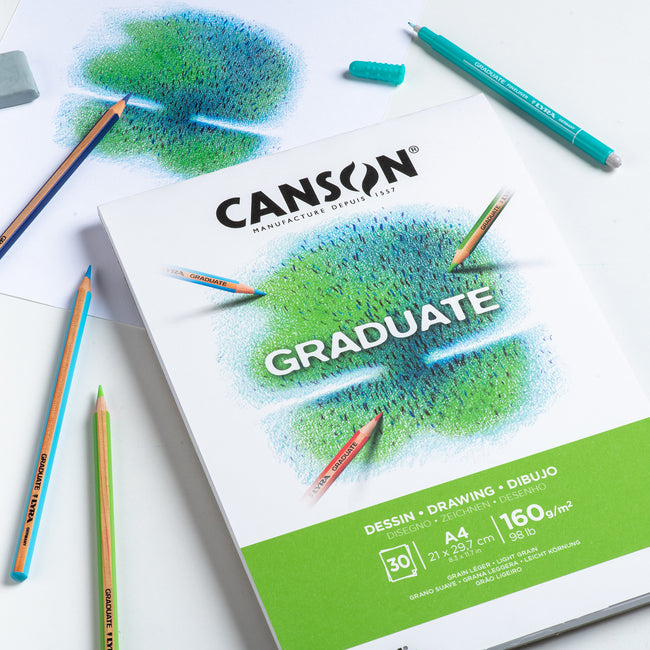 Canson -  Tekenpapier  graduate 160gr a4 helderwit | 5 stuks