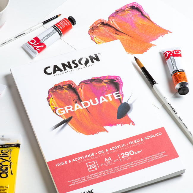 Canson -  Schilderpapier  graduate 20vel 290gr a4 wit | 5 stuks