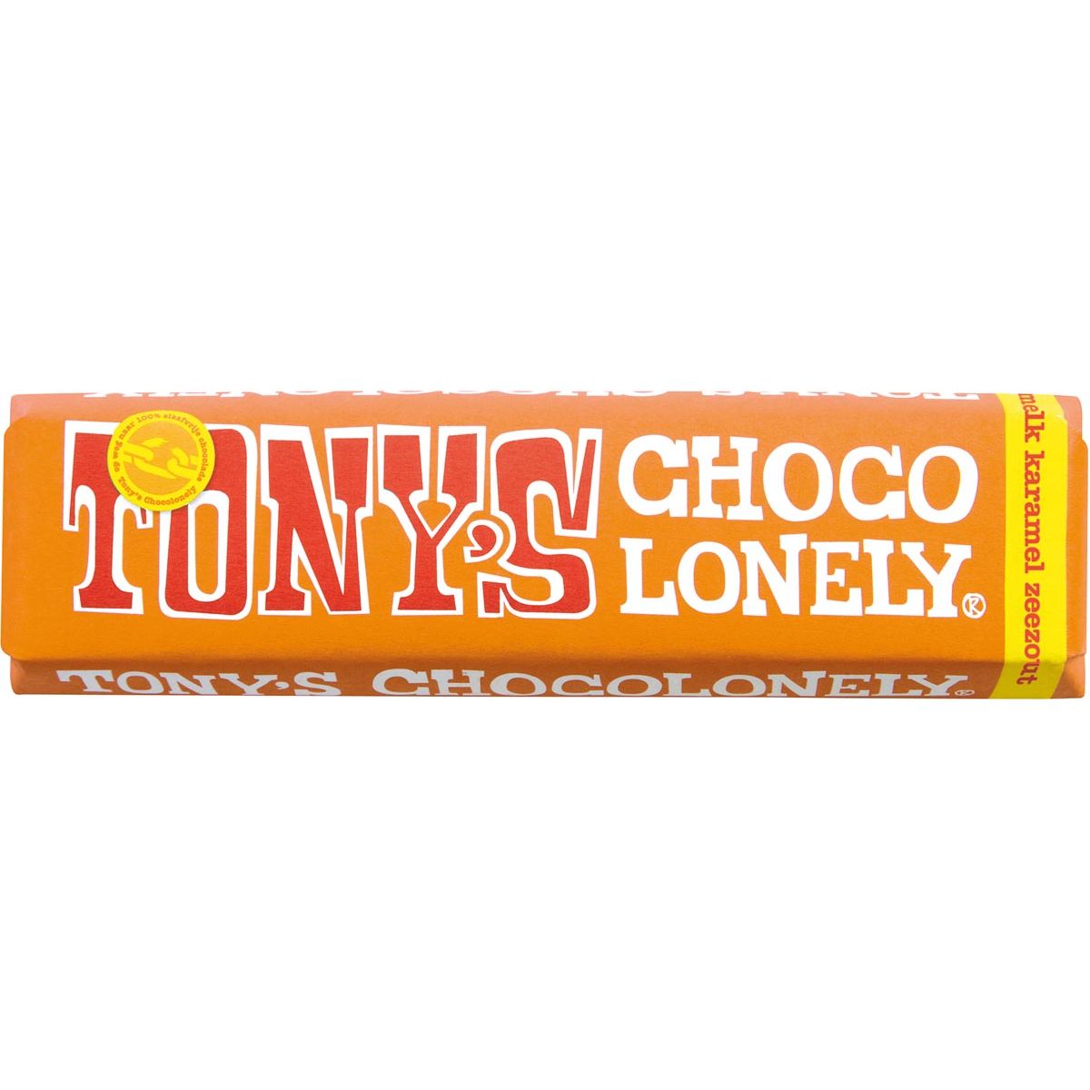 Tony's Chocolonely -  chocoladereep, 47g, karamel zeezout