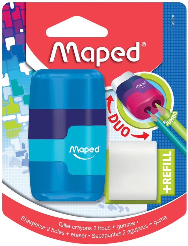 Maped -  potloodslijper + gom Connect Soft Touch, op blister