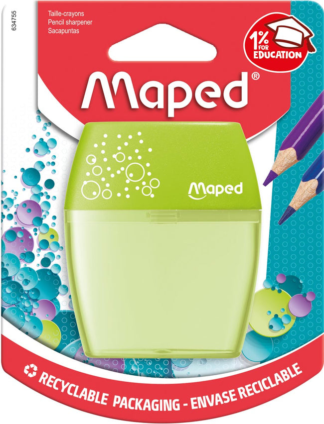 Maped -  potloodslijper Shaker, 2 gaats, geassorteerde kleuren, blister van 1 stuk (afbeelding 2)