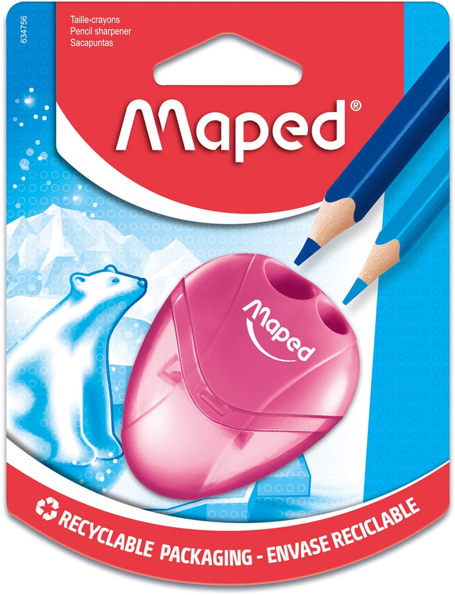 Maped -  potloodslijper igloo, 2 gaats, geassorteerde kleuren, blister van 1 stuk (afbeelding 2)