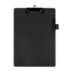 Quantore - Porte-bloc A4 debout PVC noir avec pince 100mm + passant pour stylo