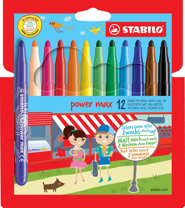 STABILO -  Power Max viltstift Bold Meerkleurig 12 stuk(s)