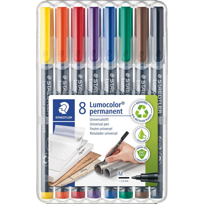Staedtler - Feutre Lumocolor 317 permanent M lot de 8 pièces