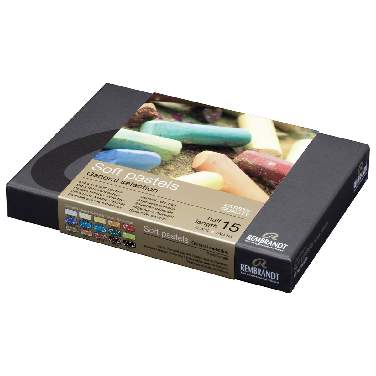 Rembrandt - Rembrandt softpastels, terset met 15 halve pastels