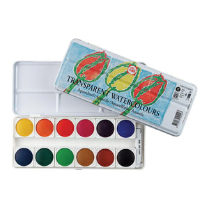 Talens – Aquarellfarbe, Schachtel mit 12 Näpfchen